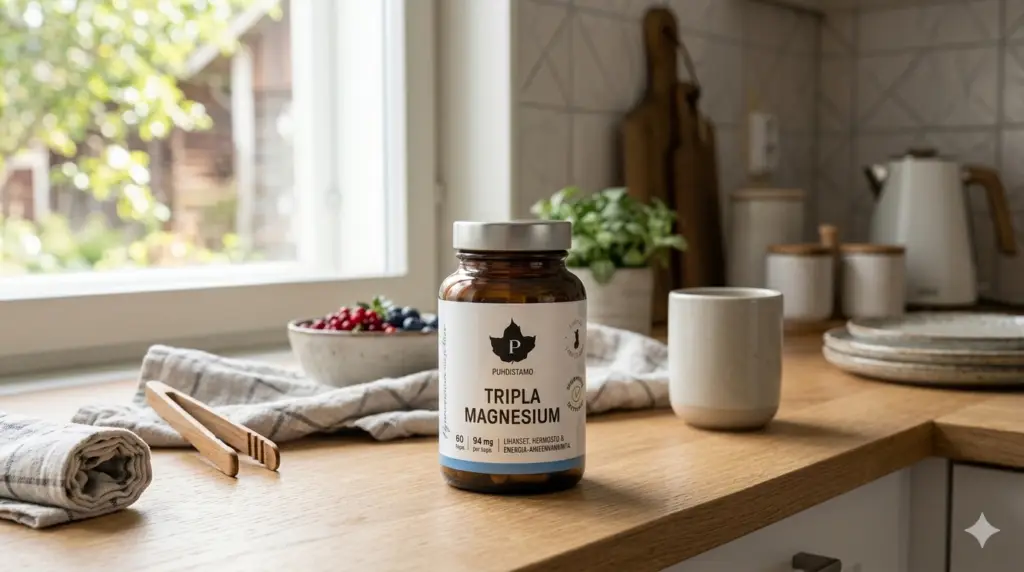 magnesium keittiön pöydällä